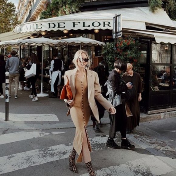 LPA Tan Button-Down Sweater Dress - Picture 8 of 11